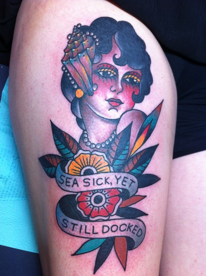 Glamurous women tattoo by Josh Stephens