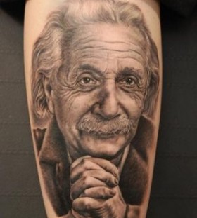 Albert Einstein photorealistic tattoo