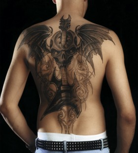 Amaizing back  music tattoo