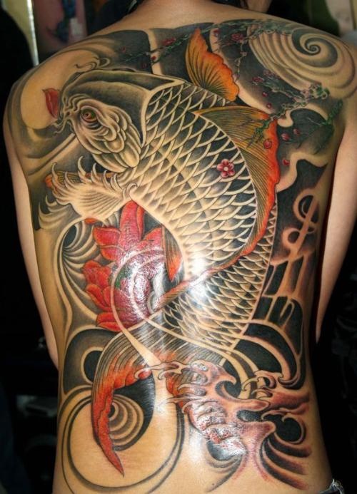 Awesome fish chinese tattoo