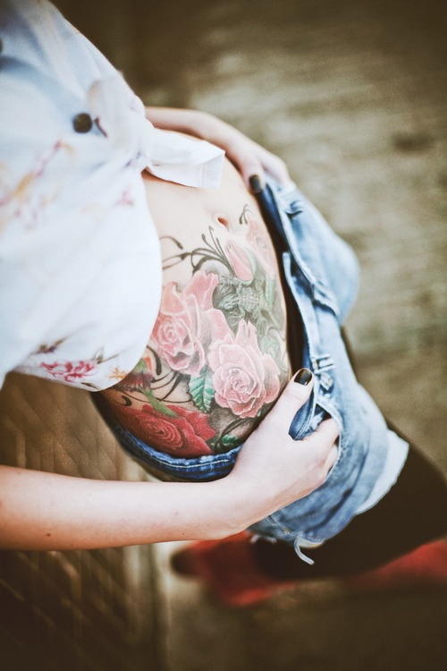 Beautiful roses hip tattoo