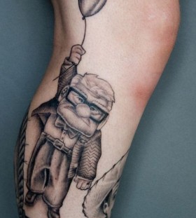 Black and white cartoon tattoos