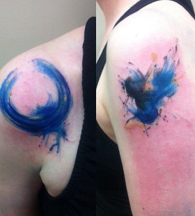 Blue bird tattoo by Mel Wink