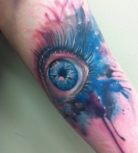 Blue eye tattoo by Mel Wink