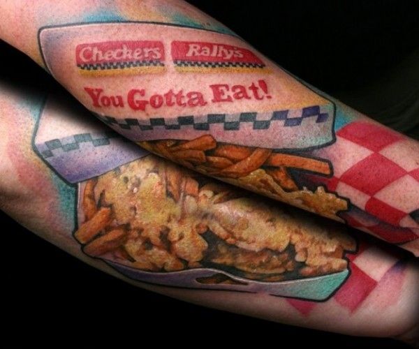 Chicken fingers food tattoo