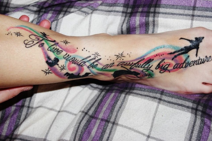 Colorful Peter Pan tattoo