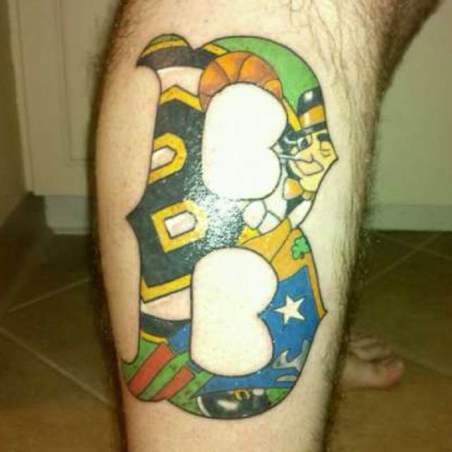 Colorful baseball sport tattoo