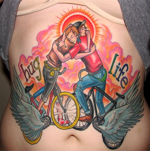 Couple biker tattoo