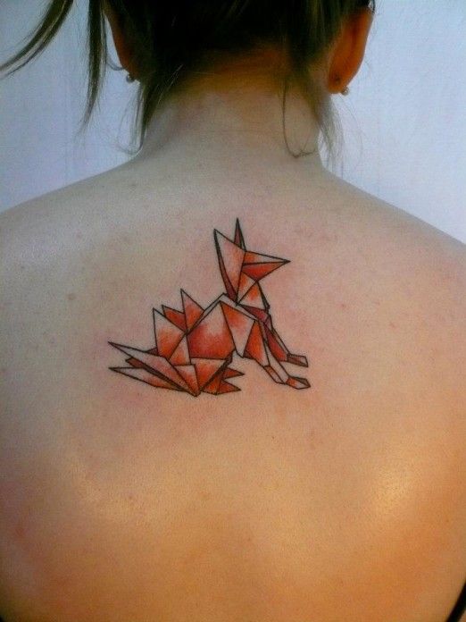 Cute dog origami tattoo