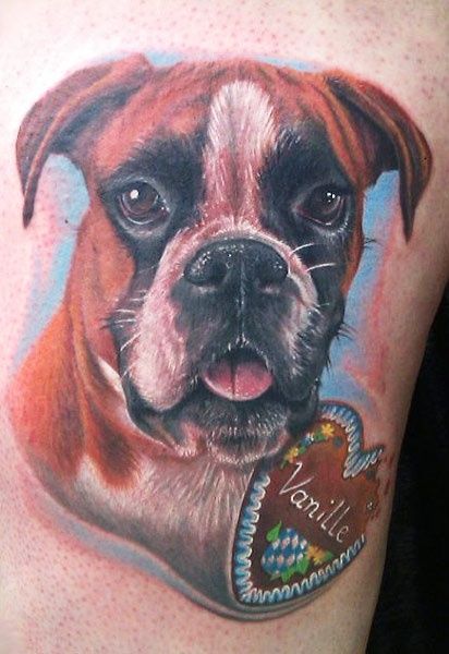 Cute dog tattoo by Zhivko Baychev