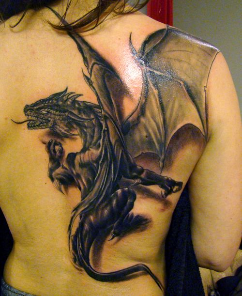 Dragon tattoo on the back