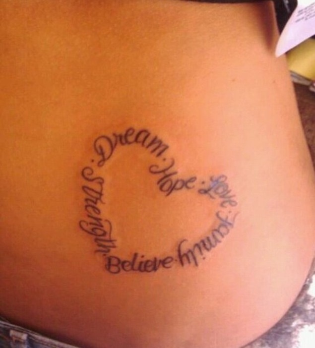 Drem believe hip tattoo