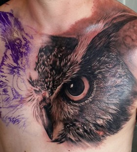 Eagle chest tattoo