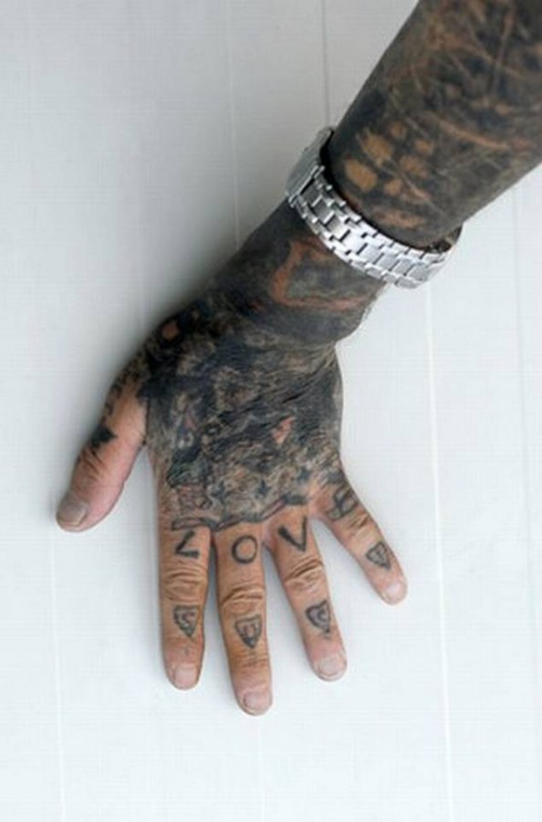 Fingers and hand prison tattoos