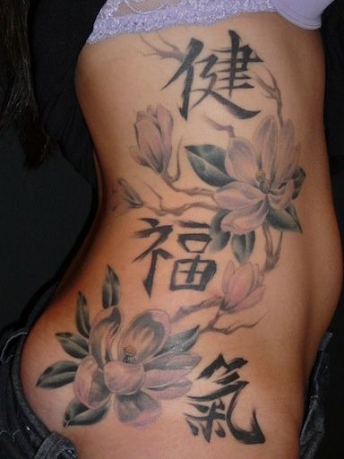 Flowers from chinese tattoo