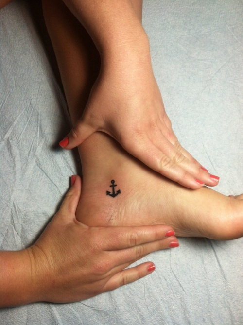 Foot anchor tattoo