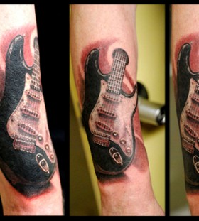 Guitar  music tattoo