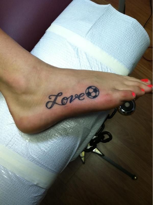 Love football sport tattoo