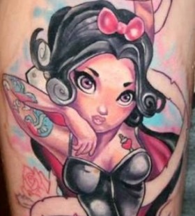 Lovely girl photorealistic tattoo