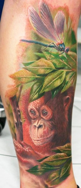 Monkey tattoo by Zhivko Baychev