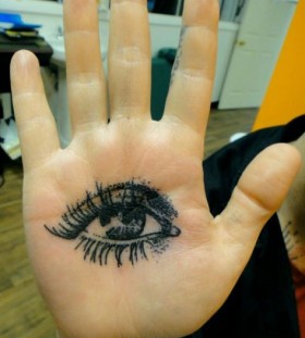 Palm eye tattoo