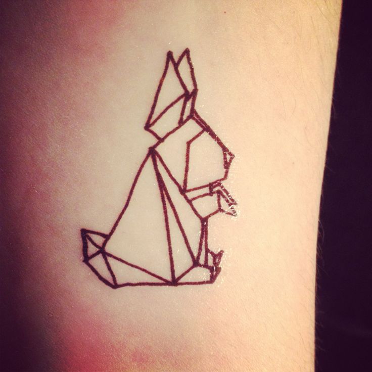 Rabbit origami tattoo