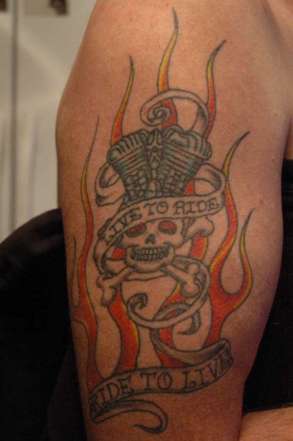 Ride to live biker tattoo