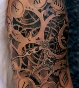 Rome clock tattoo