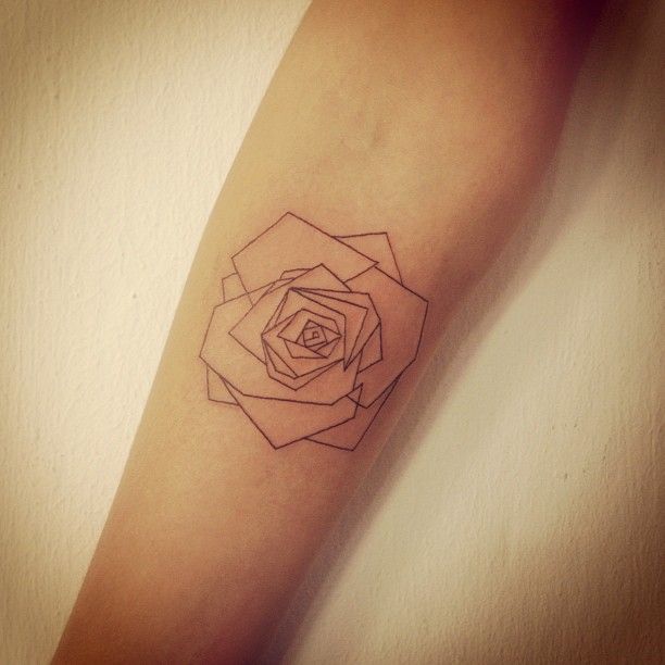 Rose origami tattoo