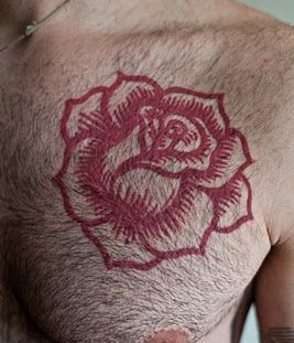 Rose tattoo red for man