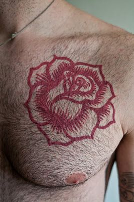 Rose tattoo red for man