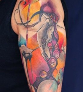 Shoulder abstract character tattoos