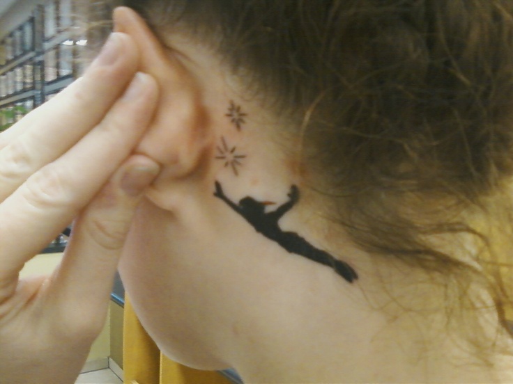 Simple ear Peter Pan tattoo