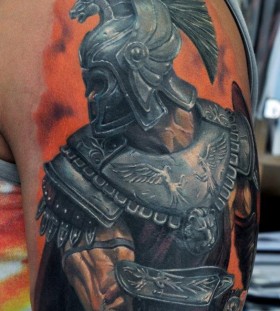 Soldier photorealistic tattoo