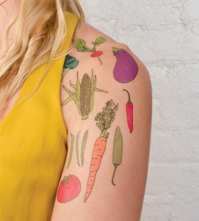 Vegetable food tattoo