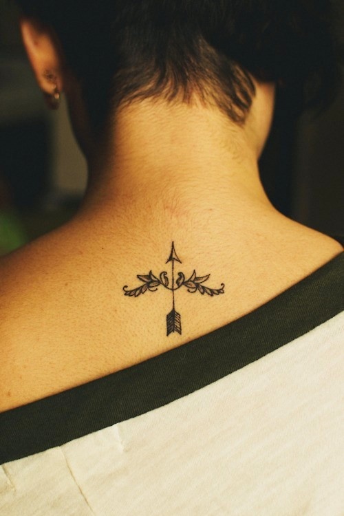 arrow tattoos neck direction