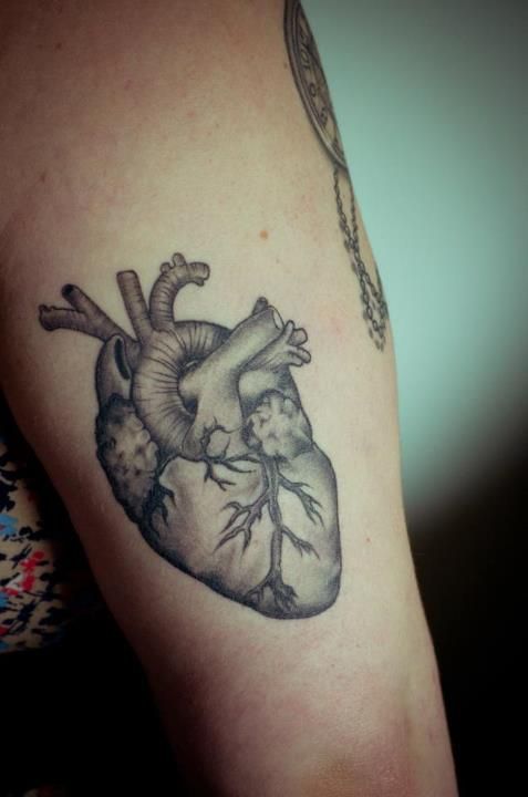 black heart tattoo anatomical