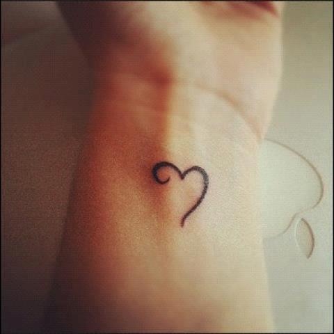 black heart tattoo  simple on wrist