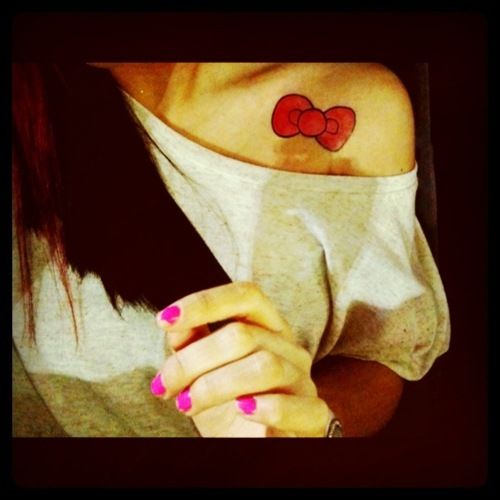 bow tattoos hello kitty