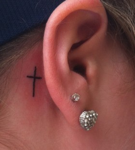 cross tattoo earrings