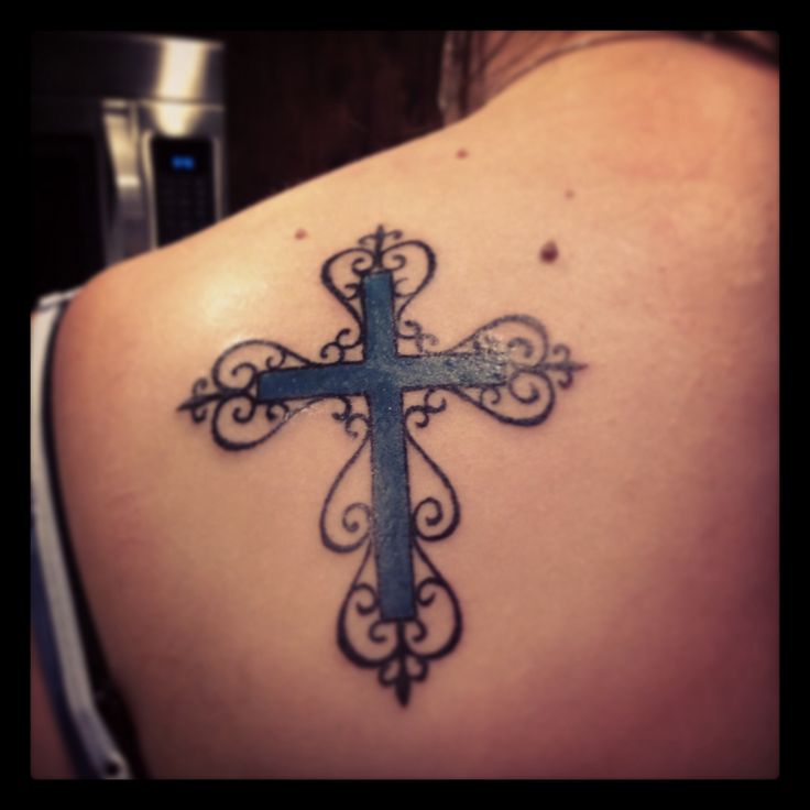 cross tattoo elegant lines