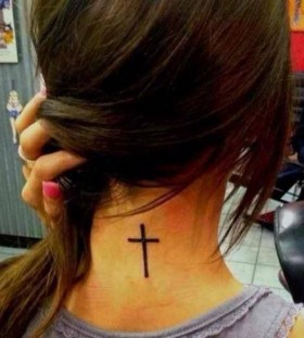 cross tattoo neck