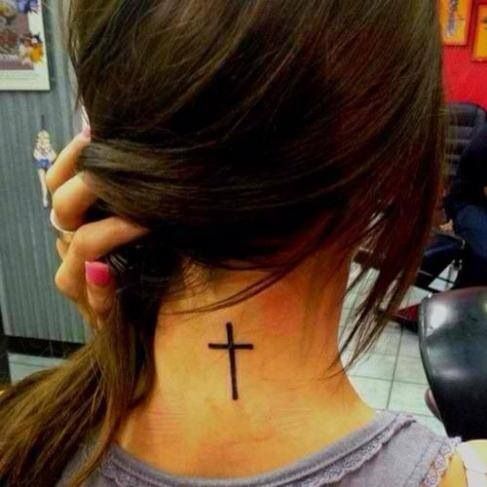 cross tattoo neck