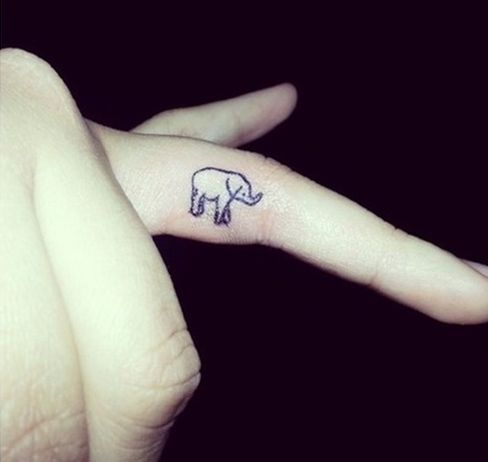 finger tattoo elephant