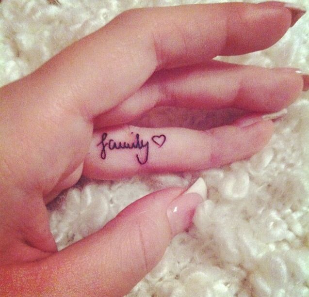 finger tattoo love family