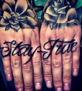finger tattoo stay true