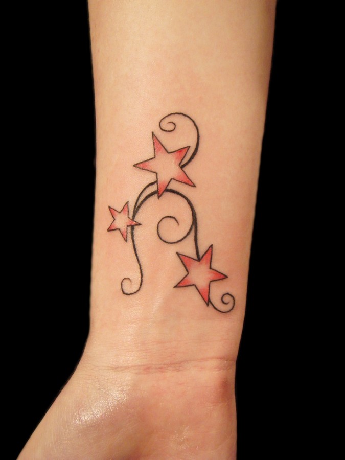 hand tattoo 3 stars