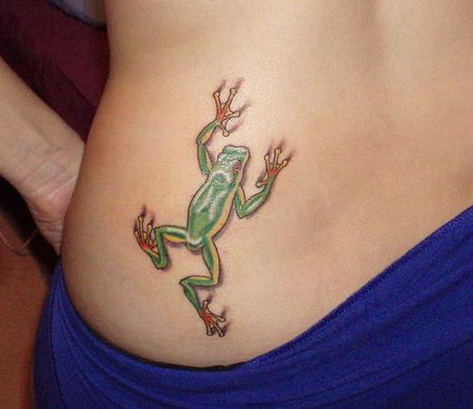 hip tattoo for girl frog