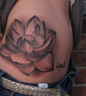 hip tattoo for girl water flower