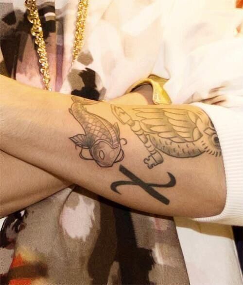 justin bieber tattoo koi fish